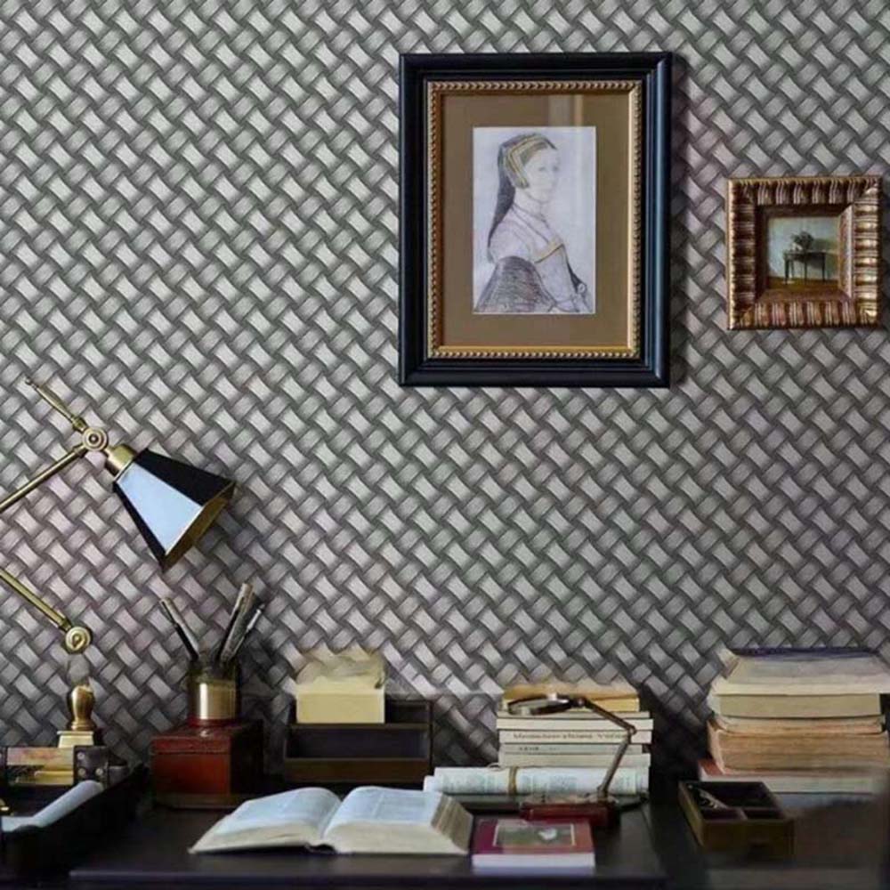 Papel Vinilo Adhesivo De 45 cm x 10 mts Mimbre Gris