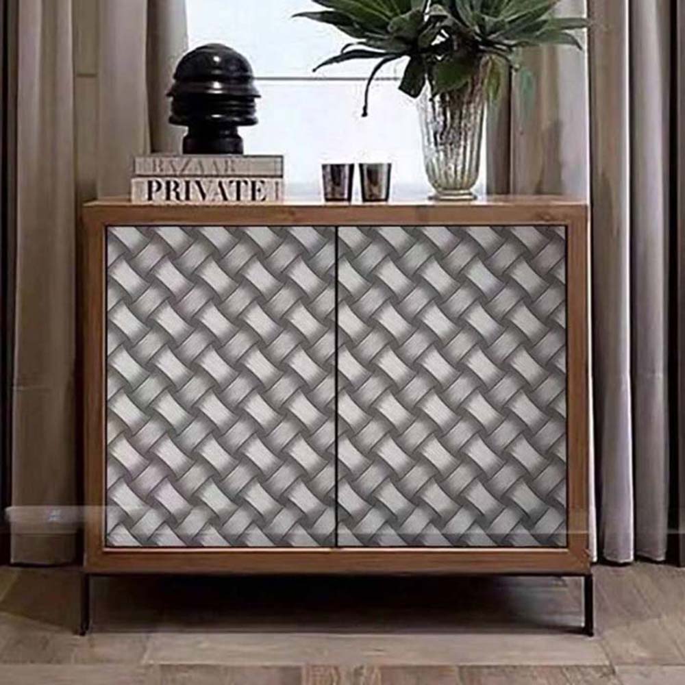 Papel Vinilo Adhesivo De 45 cm x 10 mts Mimbre Gris