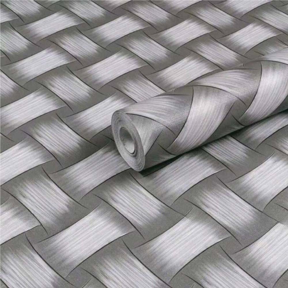 Papel Vinilo Adhesivo De 45 cm x 10 mts Mimbre Gris