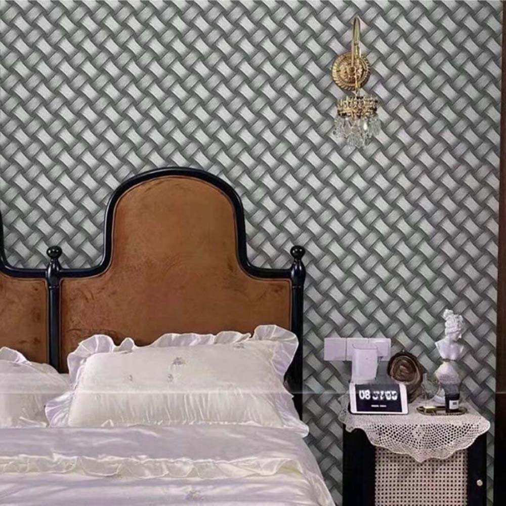 Papel Vinilo Adhesivo De 45 cm x 10 mts Mimbre Gris