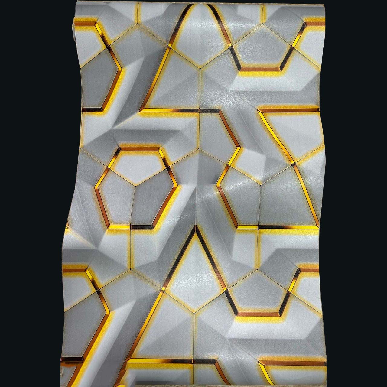 Papel Vinilo Adhesivo De 45 cm x 10 mts Geométrico Efecto 3D