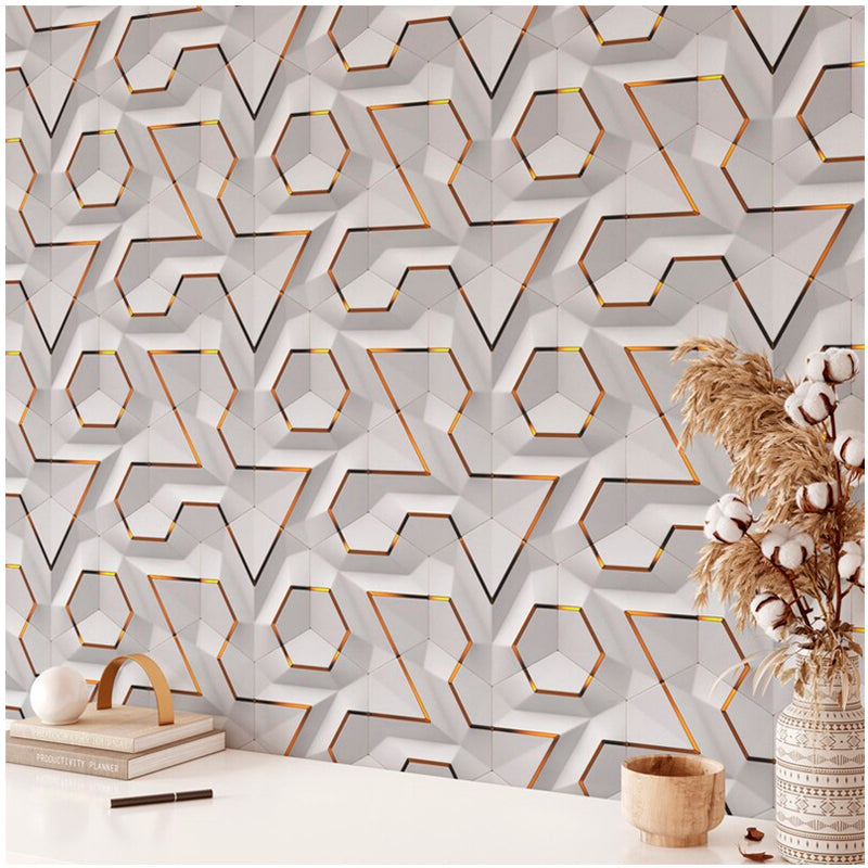 Papel Vinilo Adhesivo De 45 cm x 10 mts Geométrico Efecto 3D