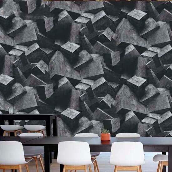Papel Vinilo Adhesivo De 45 cm x 10 mts Negro Efecto 3D