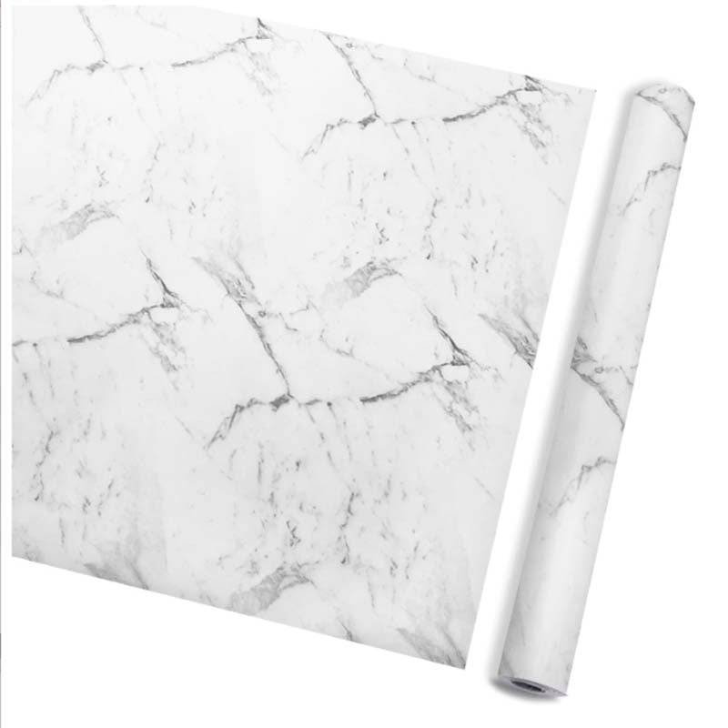 Papel Vinilo Adhesivo De 45 cm x 10 mts Mármol Blanco Mate