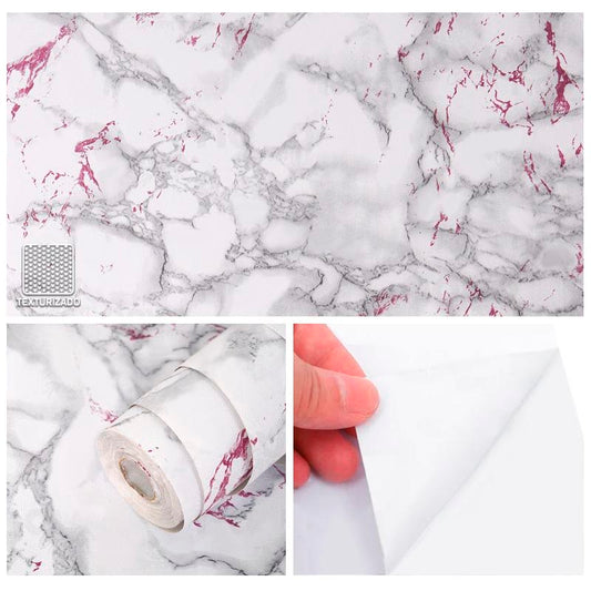 Papel Vinilo Adhesivo De 45 cm x 10 mts Marmol