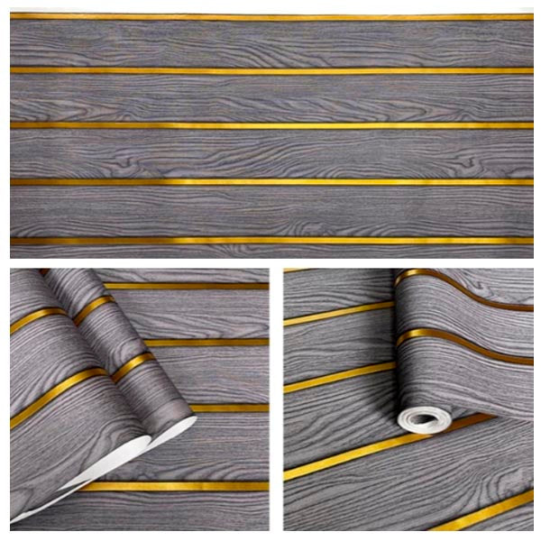 Papel Vinilo Adhesivo De 45 cm x 10 mts Liston Tipo Madera