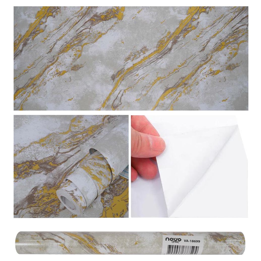 Papel Vinilo Adhesivo De 45 cm x 10 mts Efecto 3D Marmol