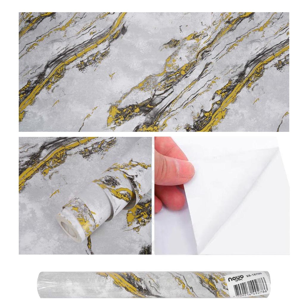Papel Vinilo Adhesivo De 45 cm x 10 mts Efecto 3D Marmol