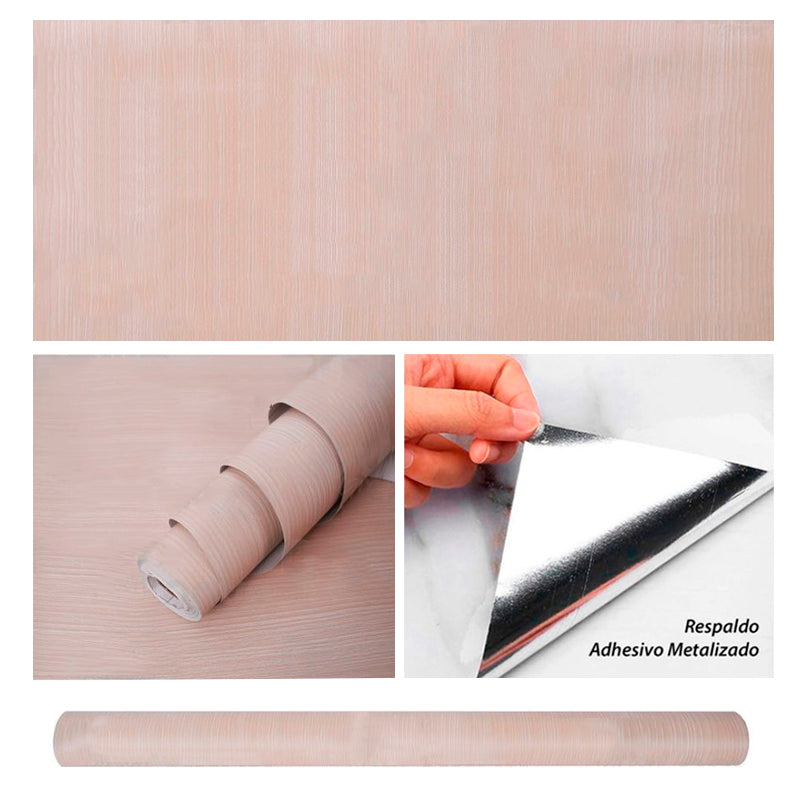 Papel Vinilo Adhesivo De 60 cm x 10 mts Madera