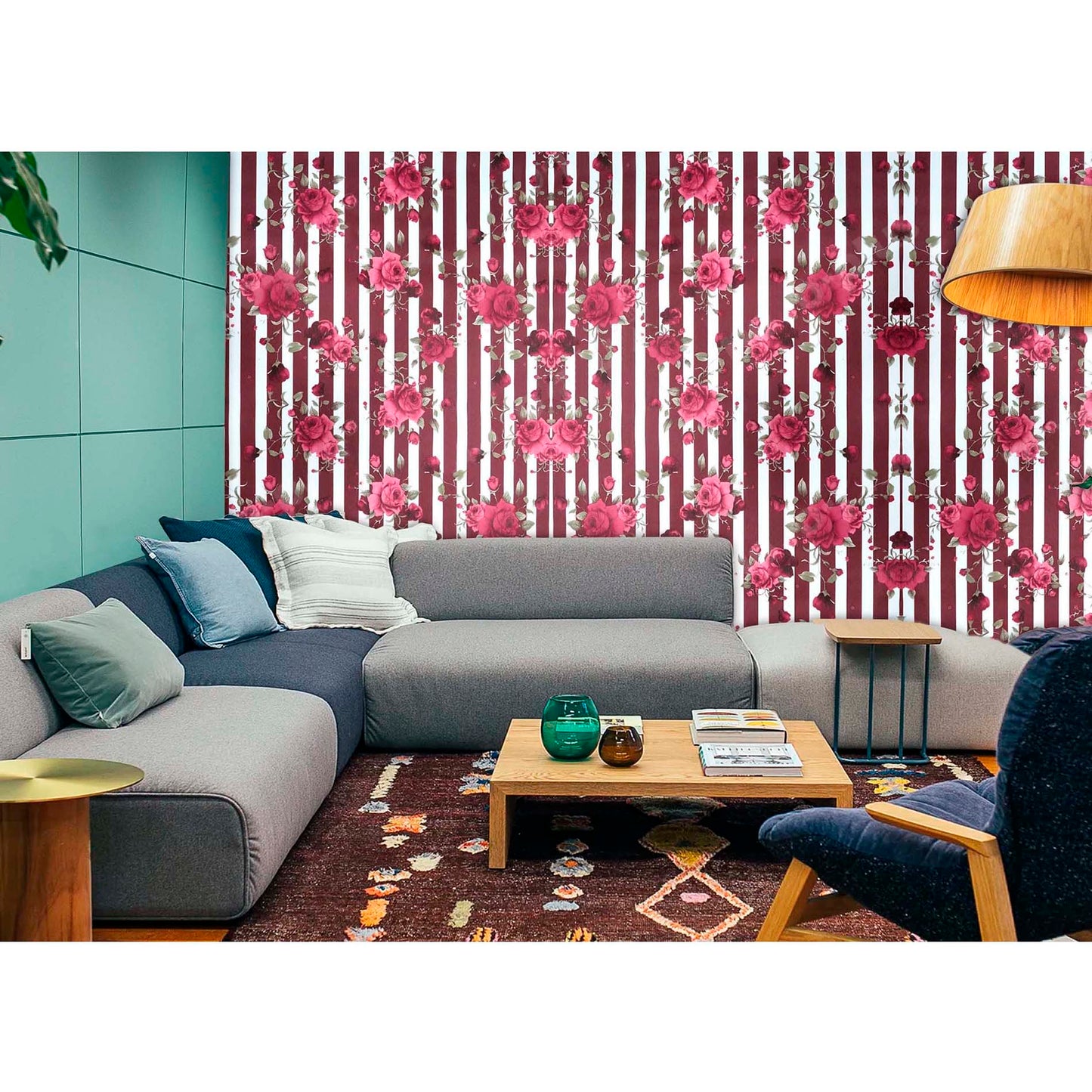 Papel Vinilo Adhesivo De 45 cm x 10 mts Rosas