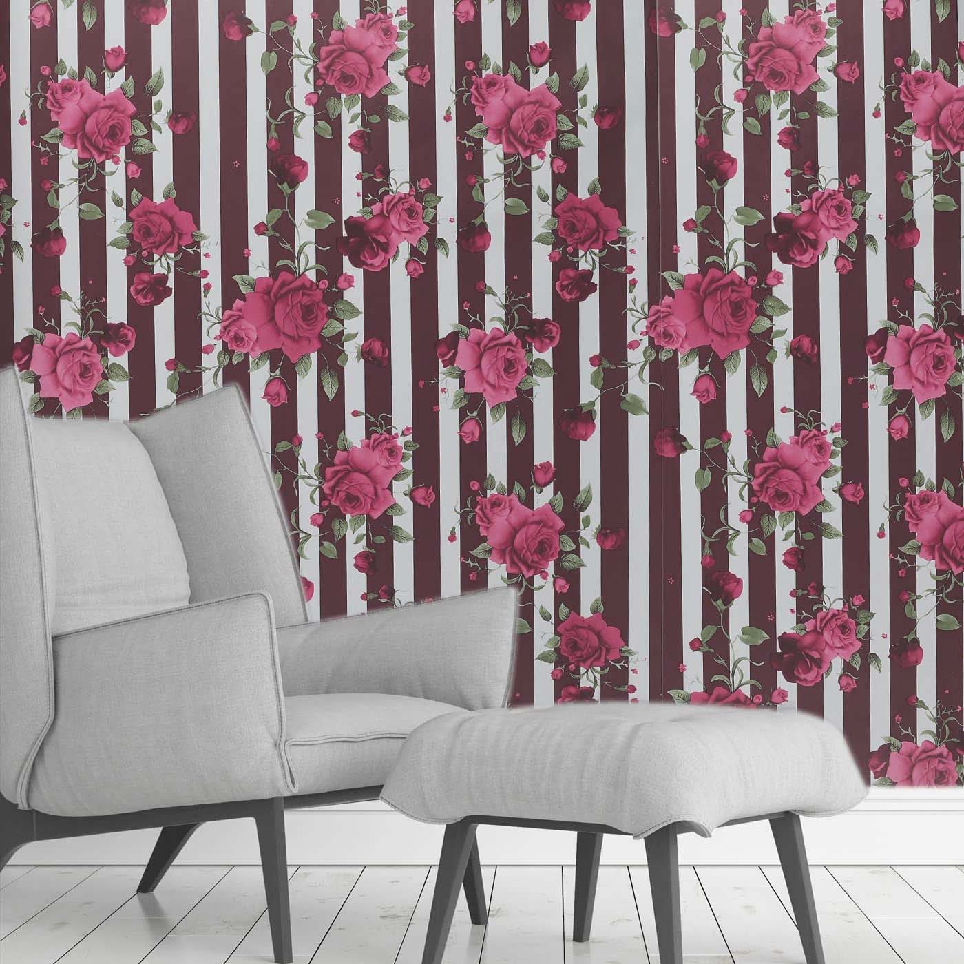 Papel Vinilo Adhesivo De 45 cm x 10 mts Rosas