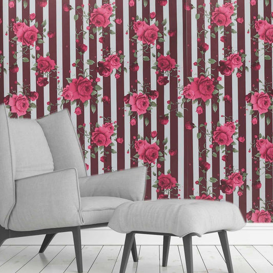 Papel Vinilo Adhesivo De 45 cm x 10 mts Rosas