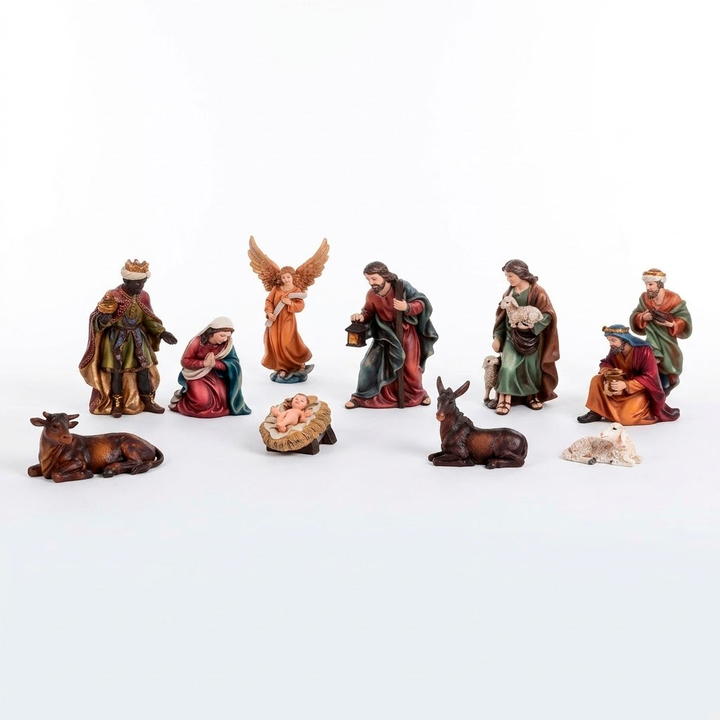 Pesebre Navideño Con 11 Piezas De 11.5 Cm