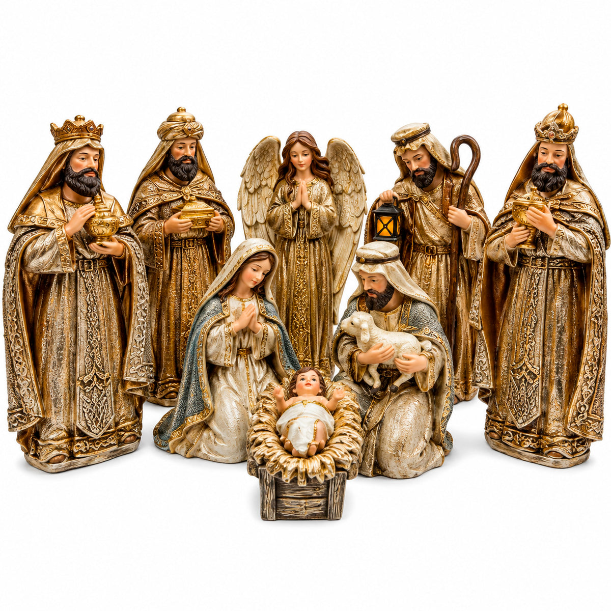 Pesebre Navideño De 20 cm Con 8 Piezas