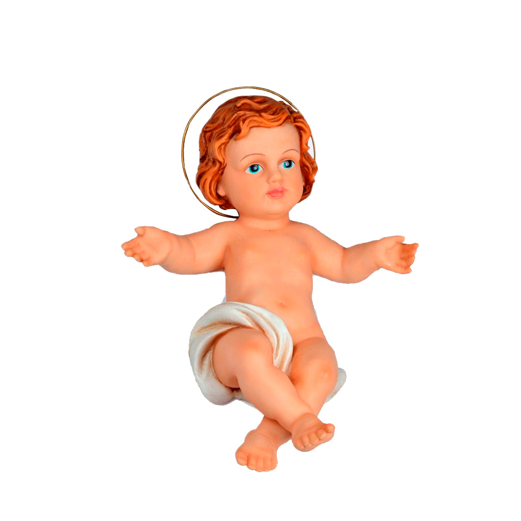 Niño Dios Jesús Para Pesebre De 30 Cm Con Aureola