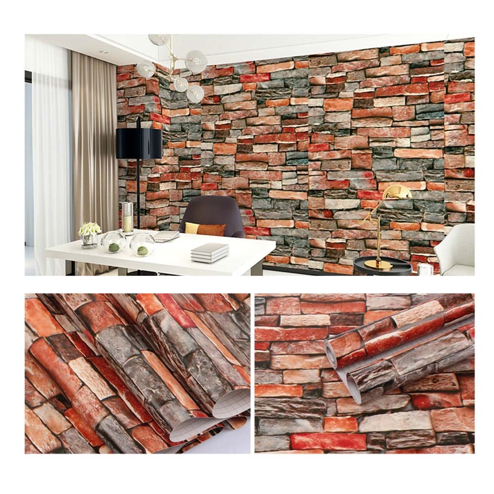 Papel Vinilo Adhesivo De 45 cm x 10 mts Piedra Rustico