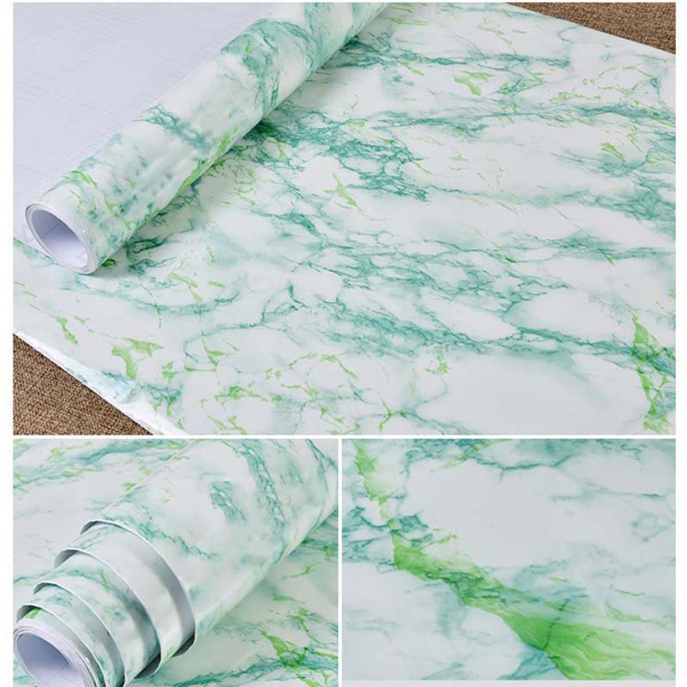 Papel Vinilo Adhesivo De 45 cm x 10 mts Marmol Verde
