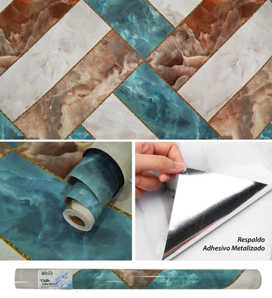 Papel Vinilo Adhesivo De 60 cm x 10 mts Brillante