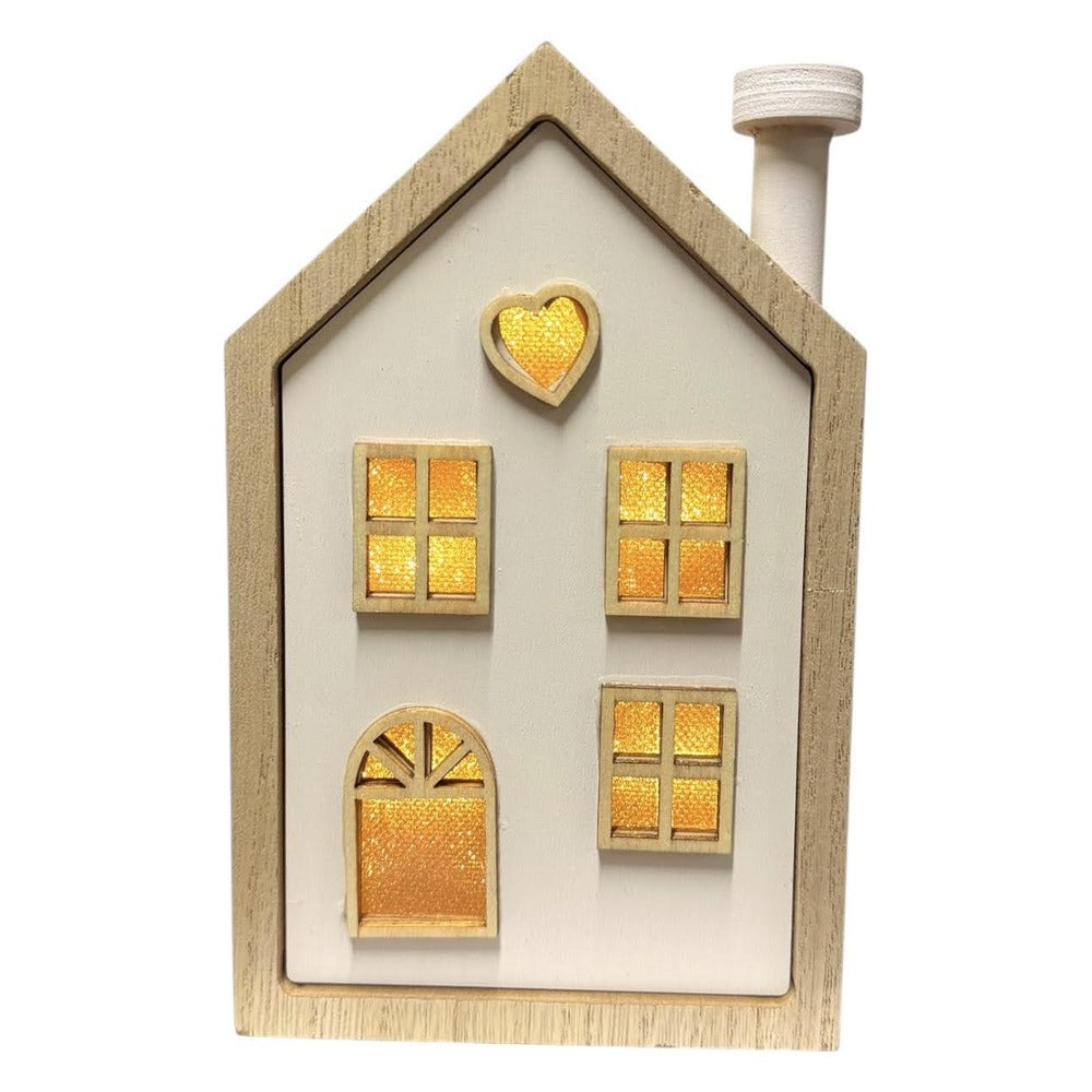 Fachada Navideña Casa Con Luz De 17 cm