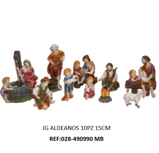 Aldeanos 10 piezas 15cm