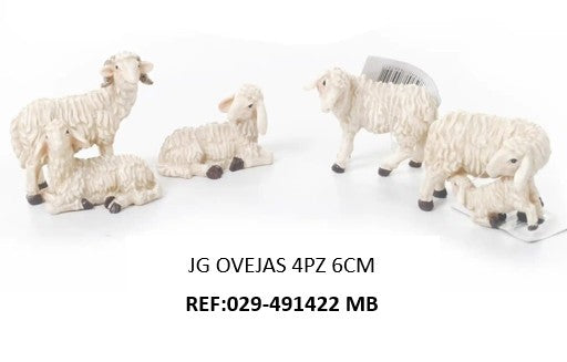 Ovejas 4 piezas 6cm