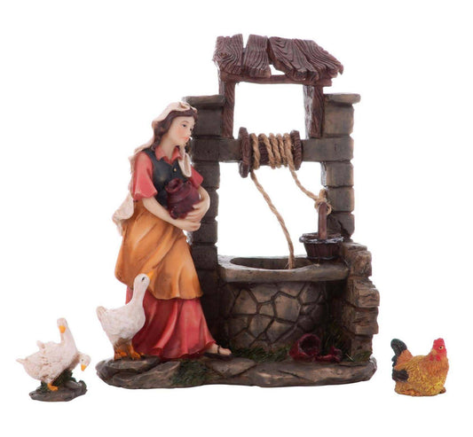 Aldeana Para Pesebre Con Pozo De 12 Cm