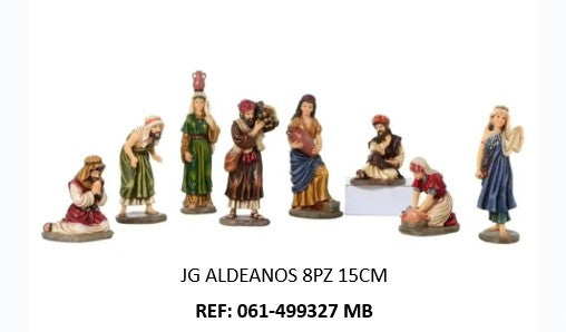 Aldeanos 8piezas 15cm