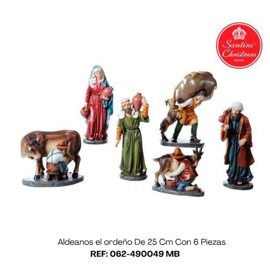 Aldeanos el ordeño 25cm 6piezas