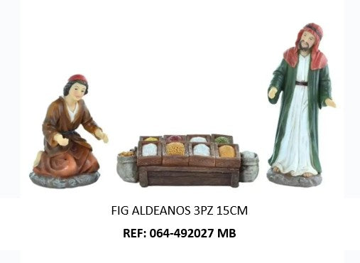 Aldeanos 15cm 3piezas