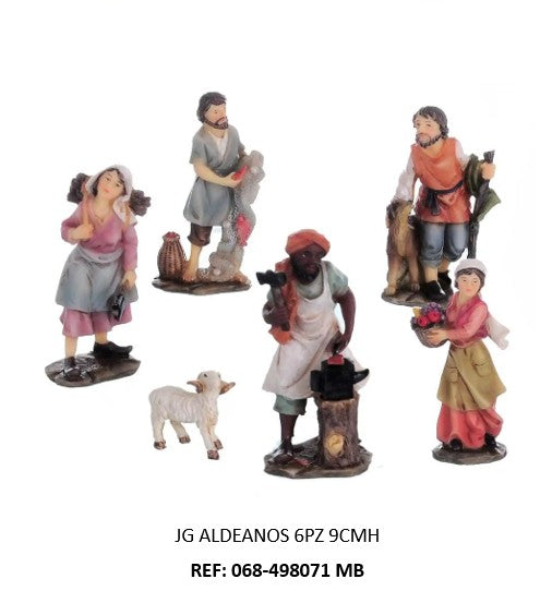 Aldeanos 6piezas 9cm