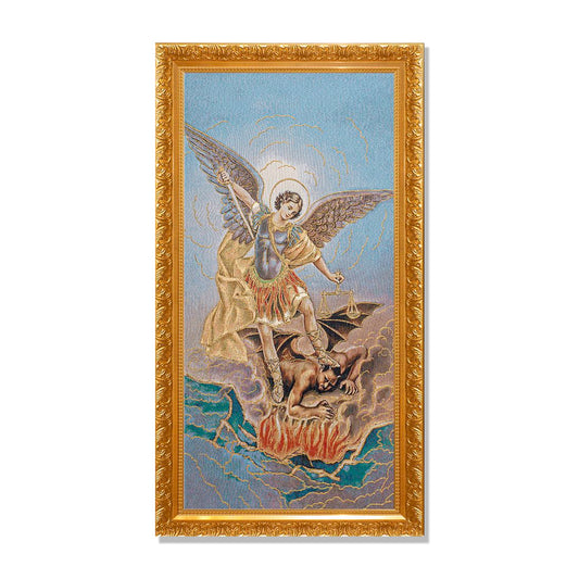 Gobelino Arcangel San Miguel De 90 x 50 Cm Cuadro