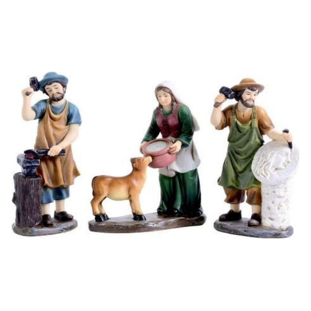 Juego Aldeanos y Artesanos Con 3 piezas De 20 Cm
