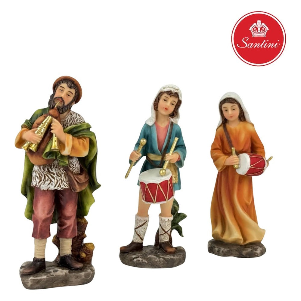 Aldeanos Músicos Para Pesebre x 3 piezas De 15 cm