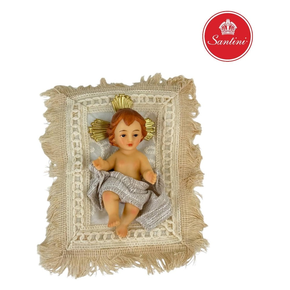 Niño Dios con Cojín Para Pesebre De 13 Cm