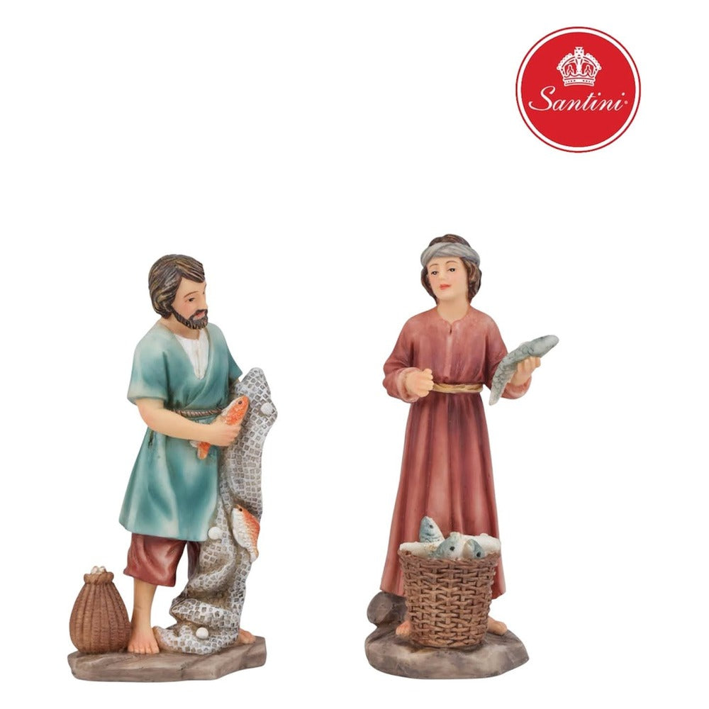 Aldeanos Pescadores x 2 Piezas De 15 cm