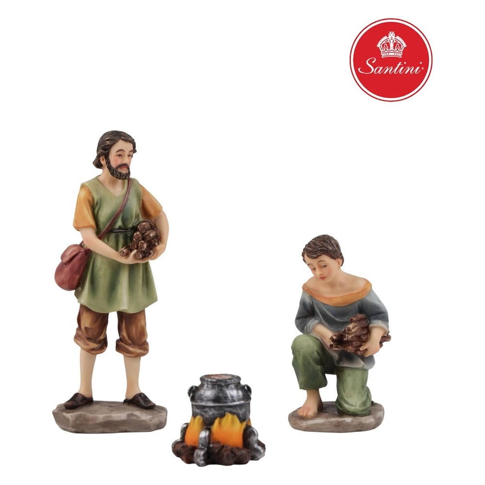 Juego Aldeanos Para Pesebre Con 3 piezas De 15.5 cm