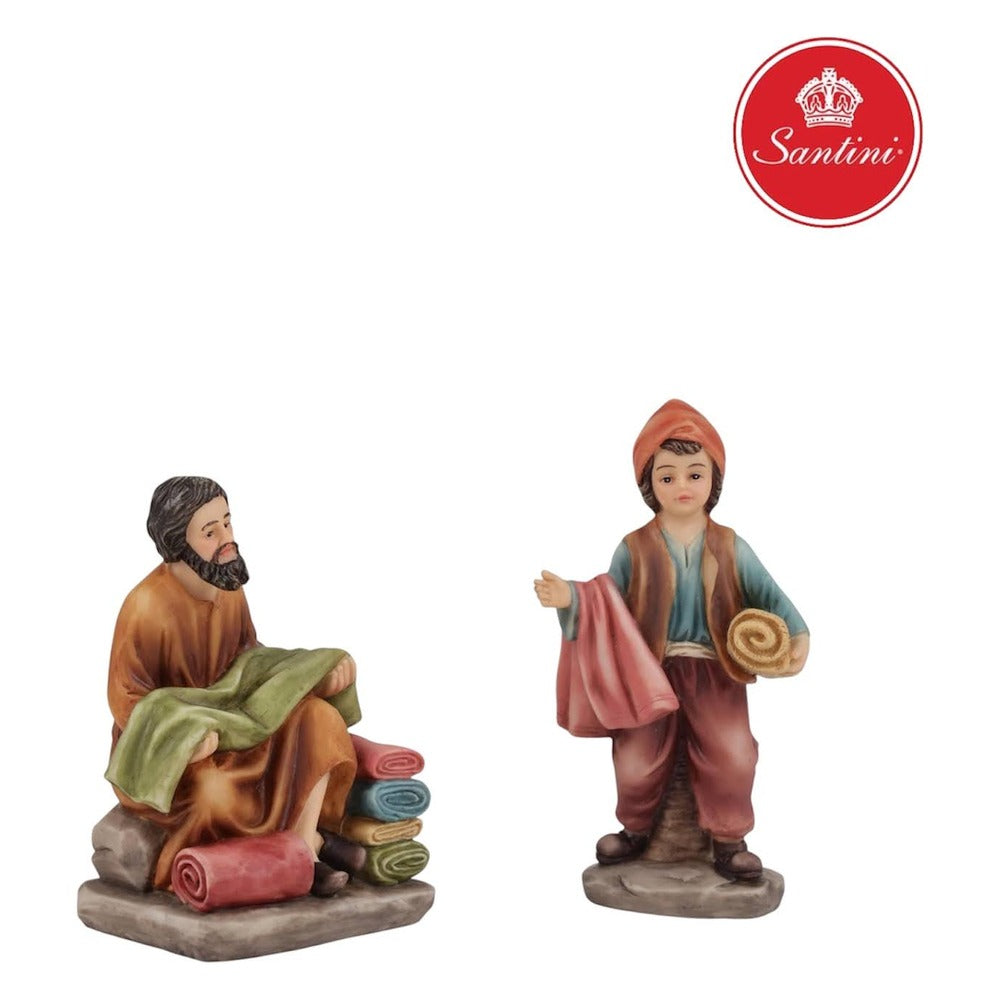 Aldeanos De 12.5 cm Para Pesebre Con 2 Piezas
