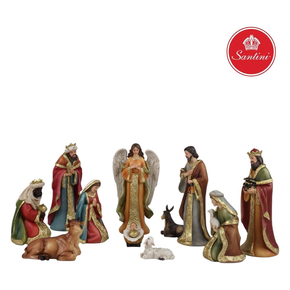 Pesebre Navideño Con 11 Piezas De 20 Cm