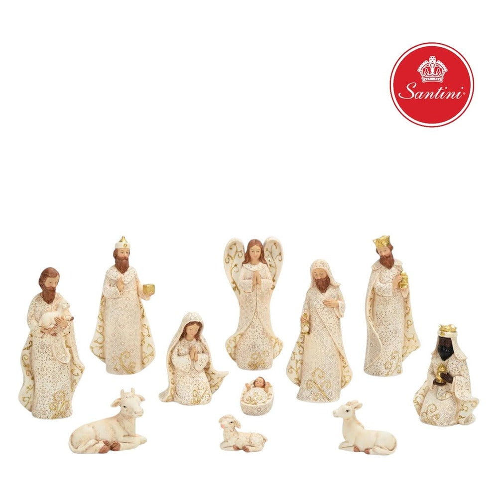 Pesebre Navideño Con 11 Piezas De 18 Cm
