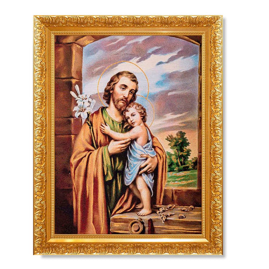 Gobelino Jose Con Niño Jesus De 85 X 60 Cm Cuadro