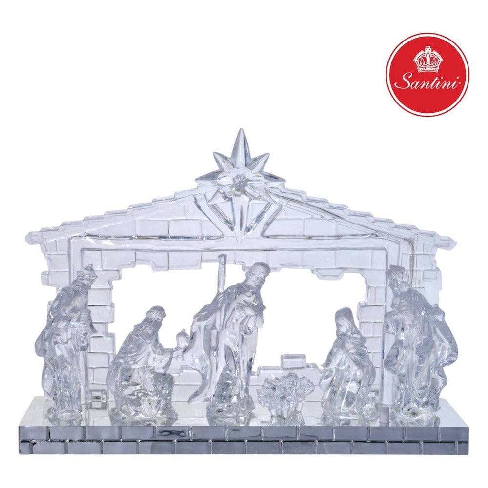 Nacimiento Pesebre Con Luz 30x9x21 Cm