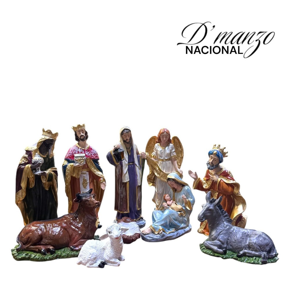 Pesebre Navideño De 20 Cm Con 10 Piezas