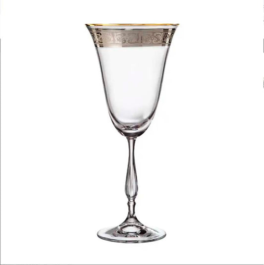 Copas de Vino Blanco Antik Gold Platinum 350 ml Set x 6 Piezas