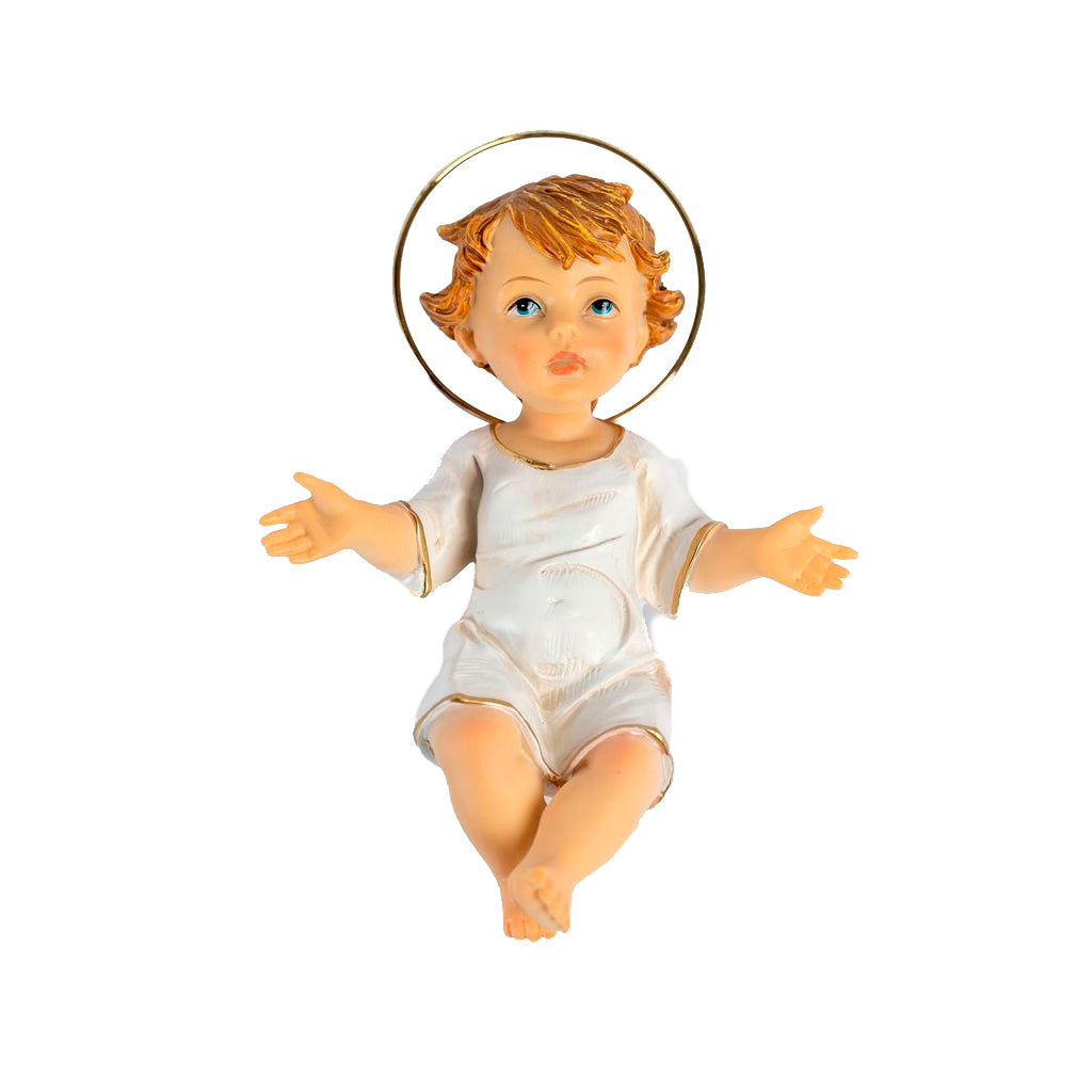 Niño Dios Jesús Para Pesebre De 15 Cm Con Aureola