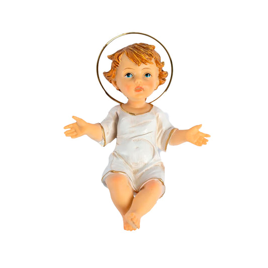 Niño Dios Jesús Para Pesebre De 15 Cm Con Aureola