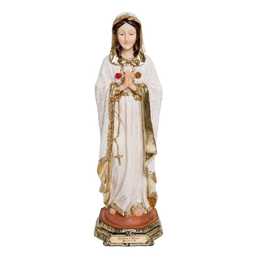 Virgen De La Rosa Mistica Gold De 40 Cm