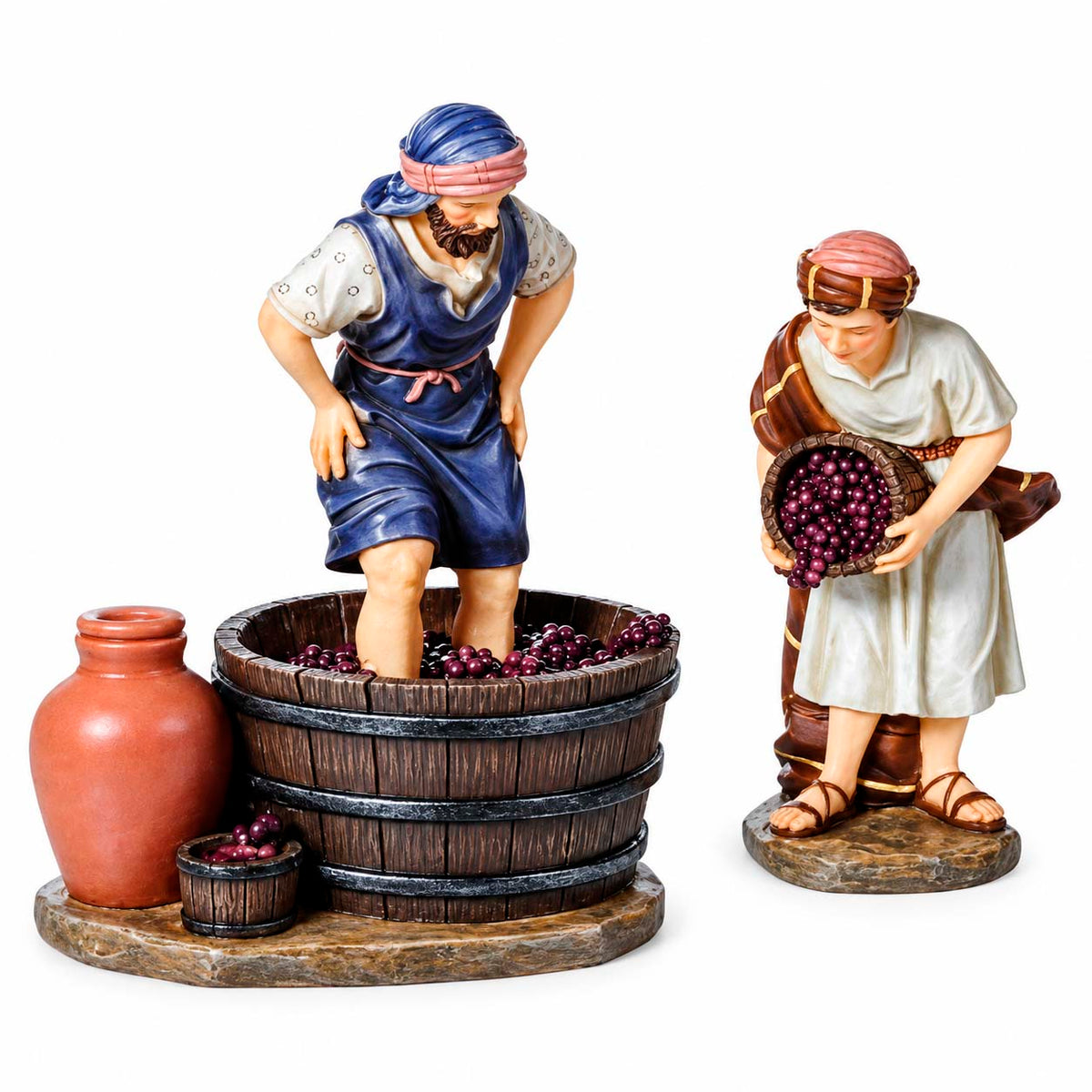 Aldeanos Para Pesebre El Viñedo Con 2 Piezas De 15 cm