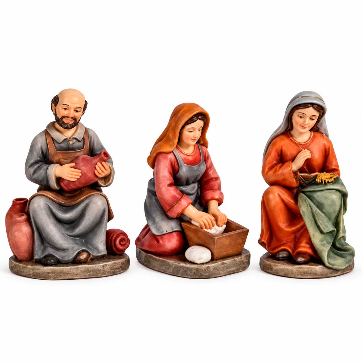 Aldeanos para Pesebre De 12 cm Lavandera Con 3 piezas