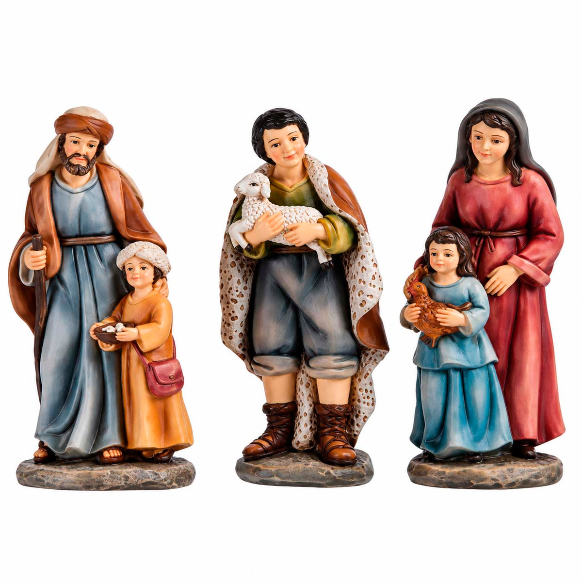 Aldeanos Para Pesebre x3 Piezas De 15 cm