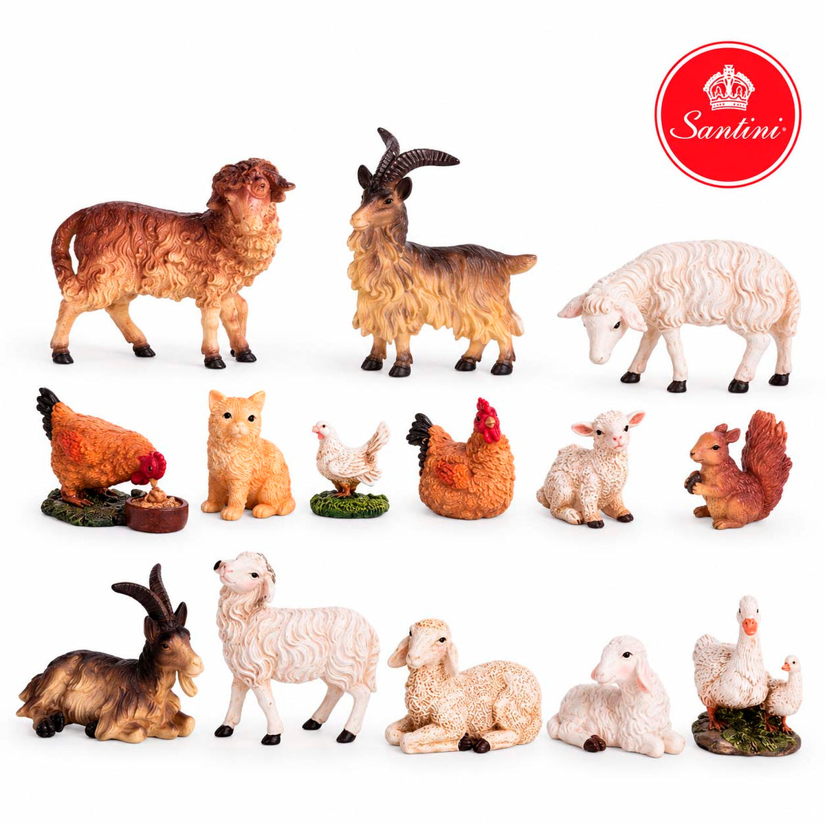 Juego De Animales x15 piezas Para Pesebre De 7 cm